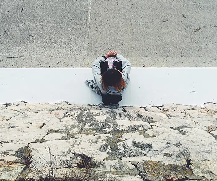 Girl sitting for anti-stress